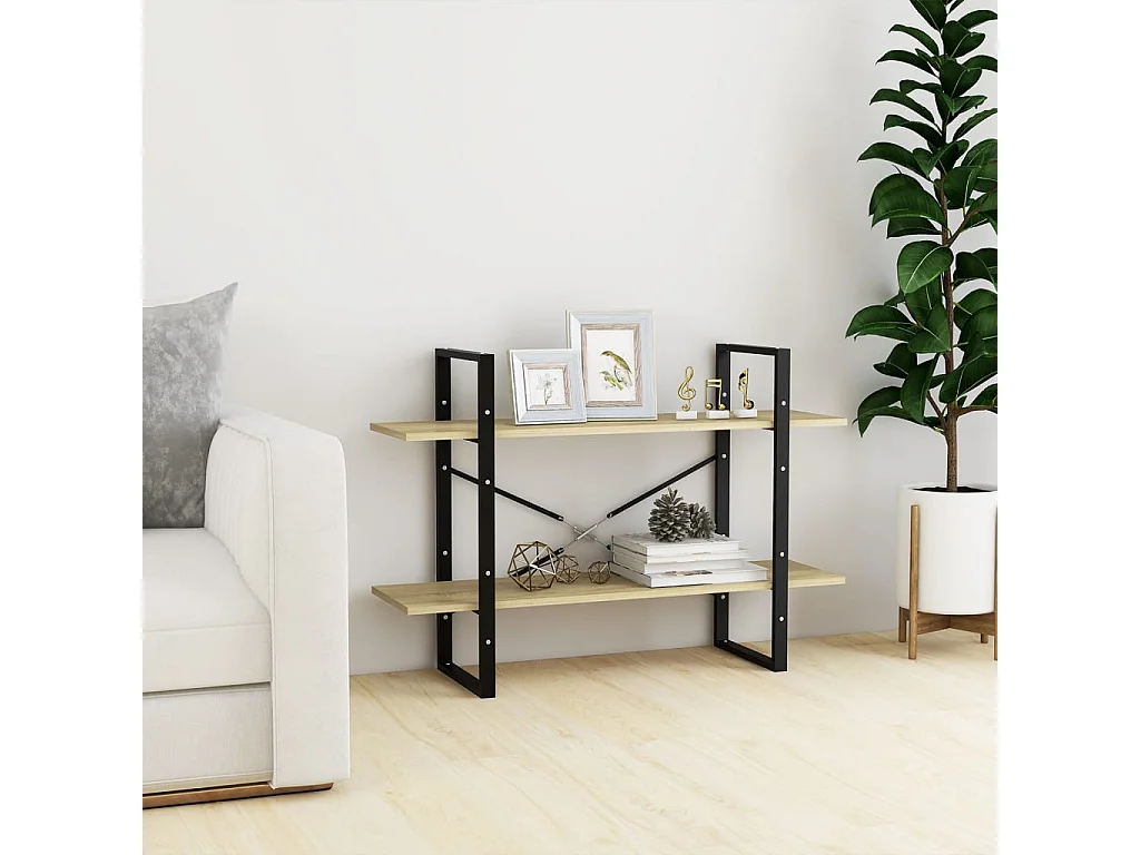 Libreria | Scaffale | Mobile di stoccaggio 2 Ripiani Rovere Sonoma 100x30x70 cm Legno Multistrato