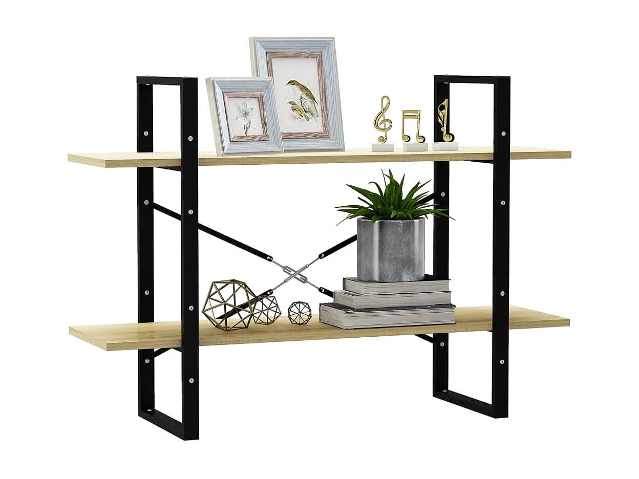 Libreria | Scaffale | Mobile di stoccaggio 2 Ripiani Rovere Sonoma 100x30x70 cm Legno Multistrato