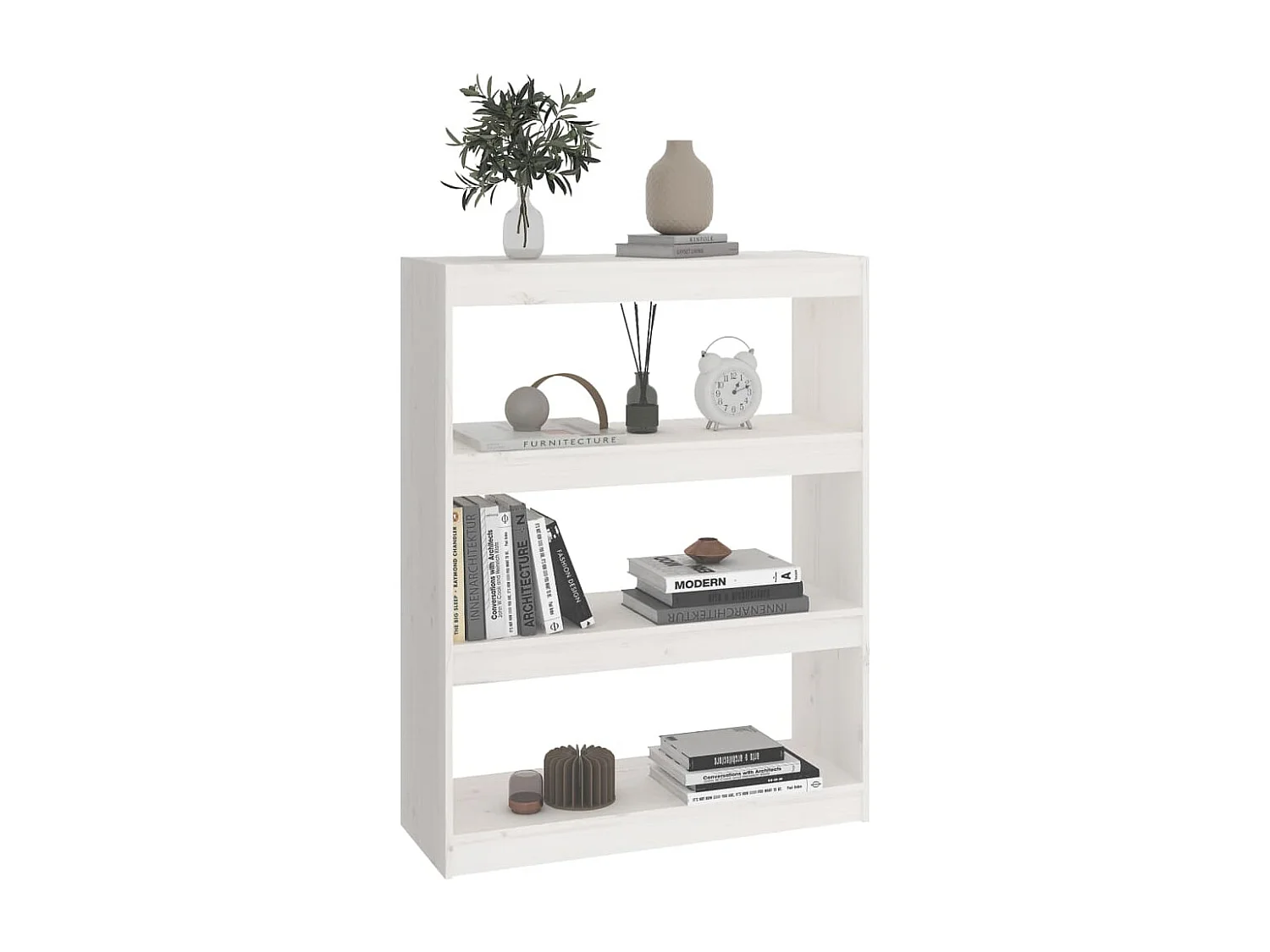 Bibliothèque | Etagère de rangement | Meuble de rangement Blanc 80x30x103,5cm Pin massif