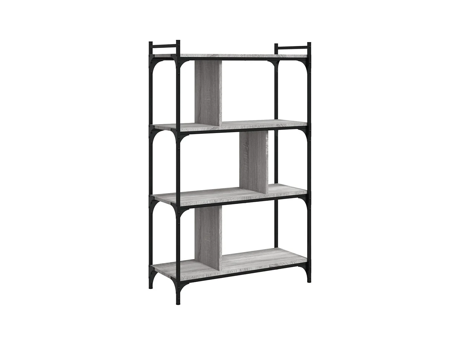 Bibliothèque | Etagère de rangement | Meuble de rangement à 4 niveaux sonoma gris 76x32x123 cm