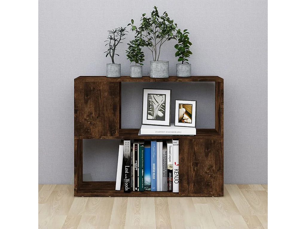 Libreria | Scaffale | Mobile di stoccaggio Divisorio Rovere Fumo 80x24x63 cm