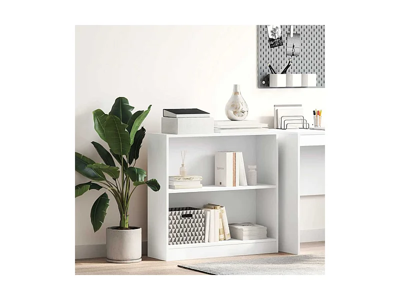 Bibliothèque | Etagère de rangement | Meuble de rangement blanc 80x24x75 cm bois d'ingénierie