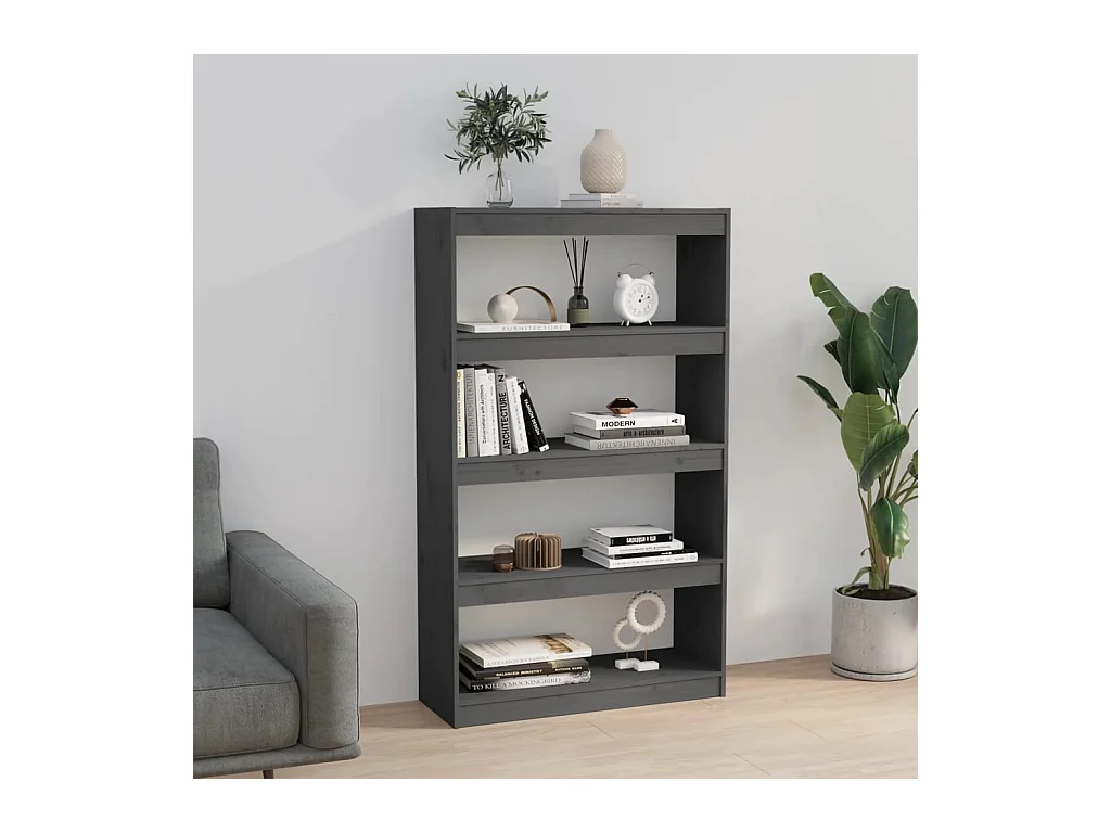 Bibliothèque | Etagère de rangement | Meuble de rangement Gris 80x30x135,5 cm Pin massif