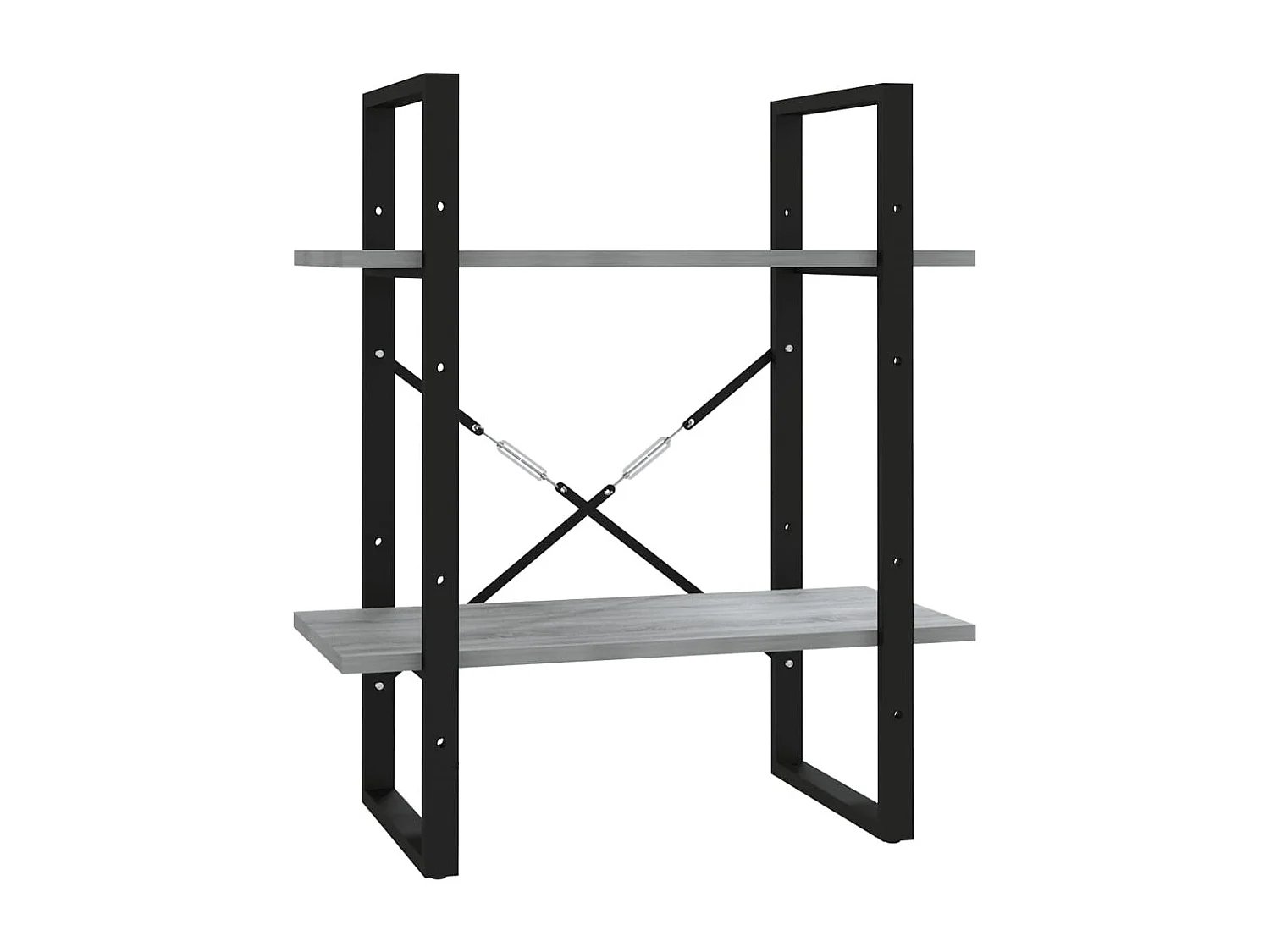 Libreria | Scaffale | Mobile di stoccaggio a 2 Ripiani Grigio Sonoma 60x30x70cm Legno Multistrato