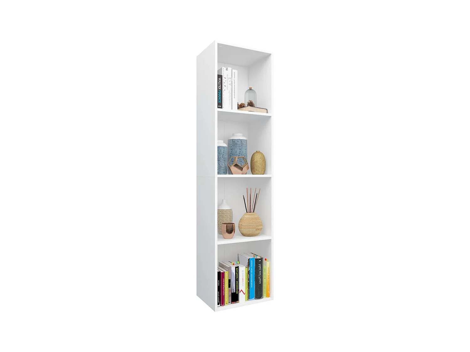 Bibliothèque Meuble TV | Etagère de rangement | Meuble de rangement Blanc 36x30x143 cm Bois d'ingénierie