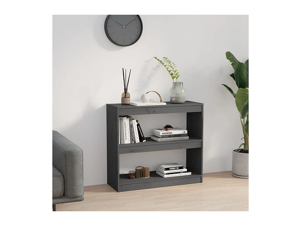 Bibliothèque | Etagère de rangement | Meuble de rangement Gris 80x30x71,5 cm Pin massif