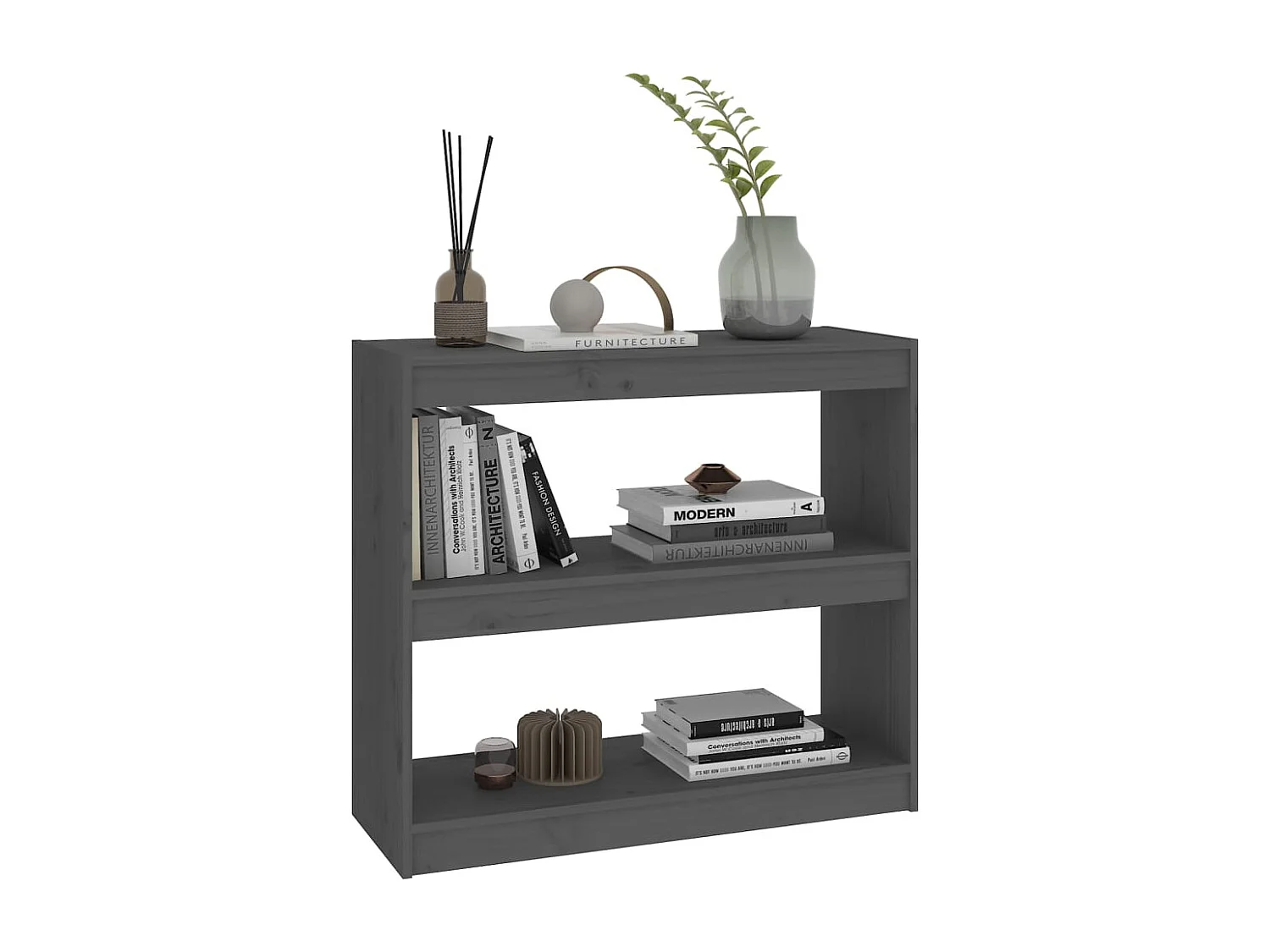 Bibliothèque | Etagère de rangement | Meuble de rangement Gris 80x30x71,5 cm Pin massif