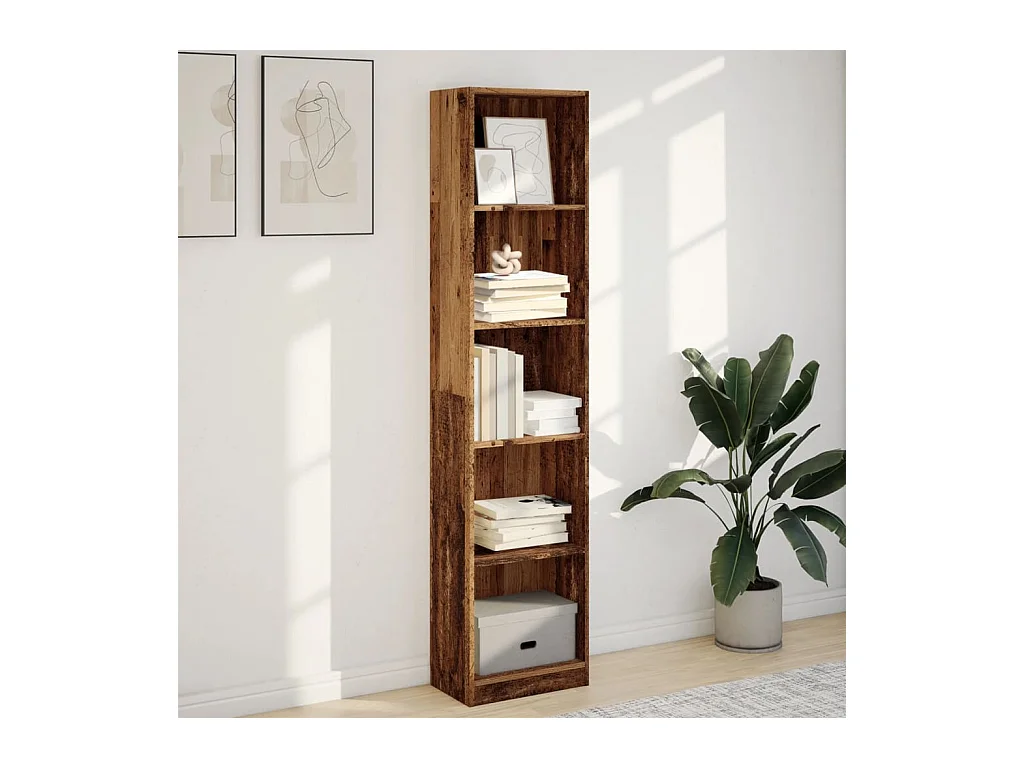 Bibliothèque | Etagère de rangement | Meuble de rangement vieux bois 40x24x176 cm bois d'ingénierie