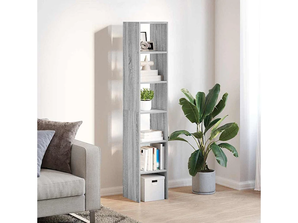 Armadi per libri | Scaffali libri | Mobili di stoccaggio 2 pz Impilabili Grigio Sonoma 30x30x80cm in Truciolato