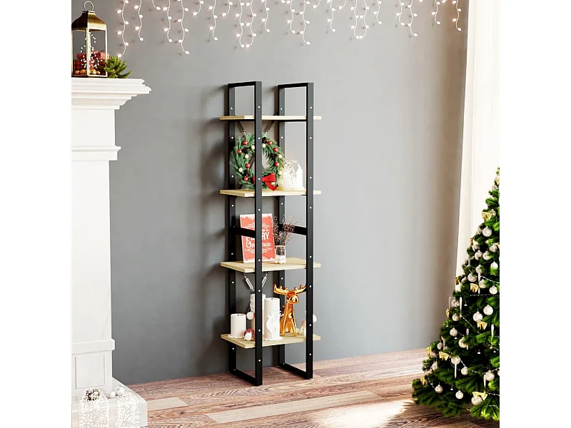 Bibliothèque | Etagère de rangement | Meuble de rangement à 4 niveaux 40x30x140 cm Bois de pin massif