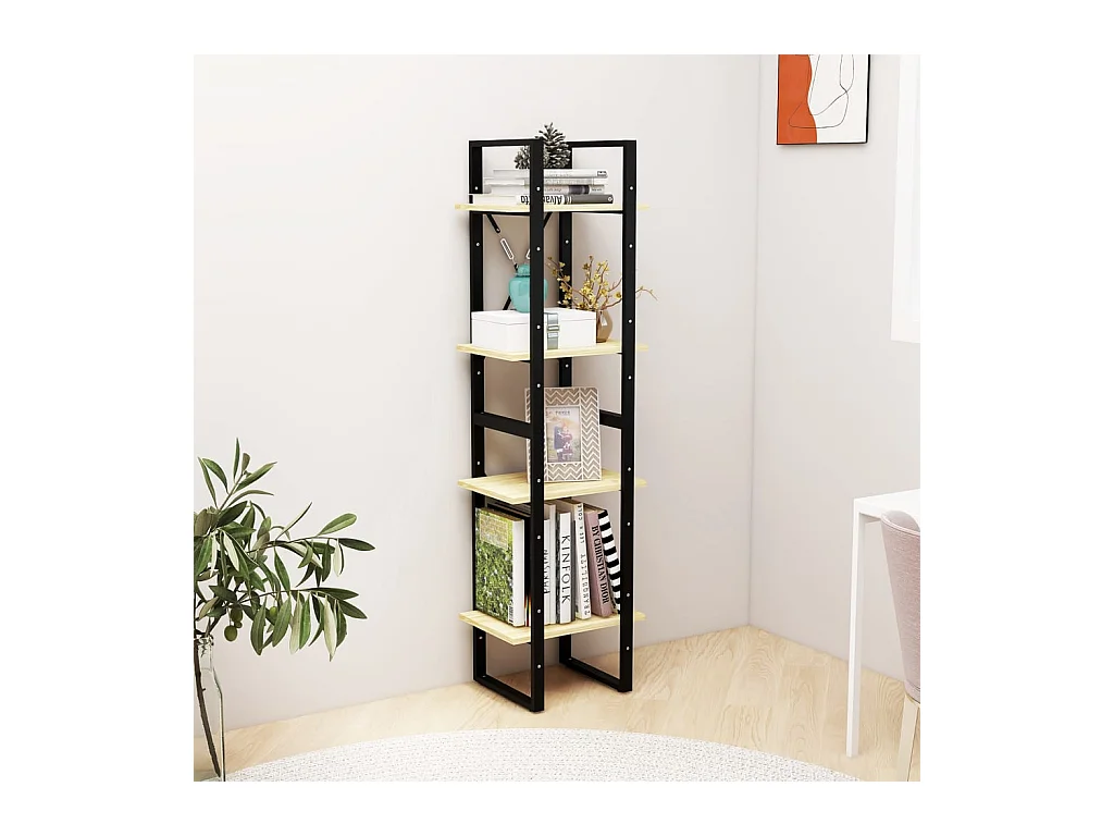 Bibliothèque | Etagère de rangement | Meuble de rangement à 4 niveaux 40x30x140 cm Bois de pin massif