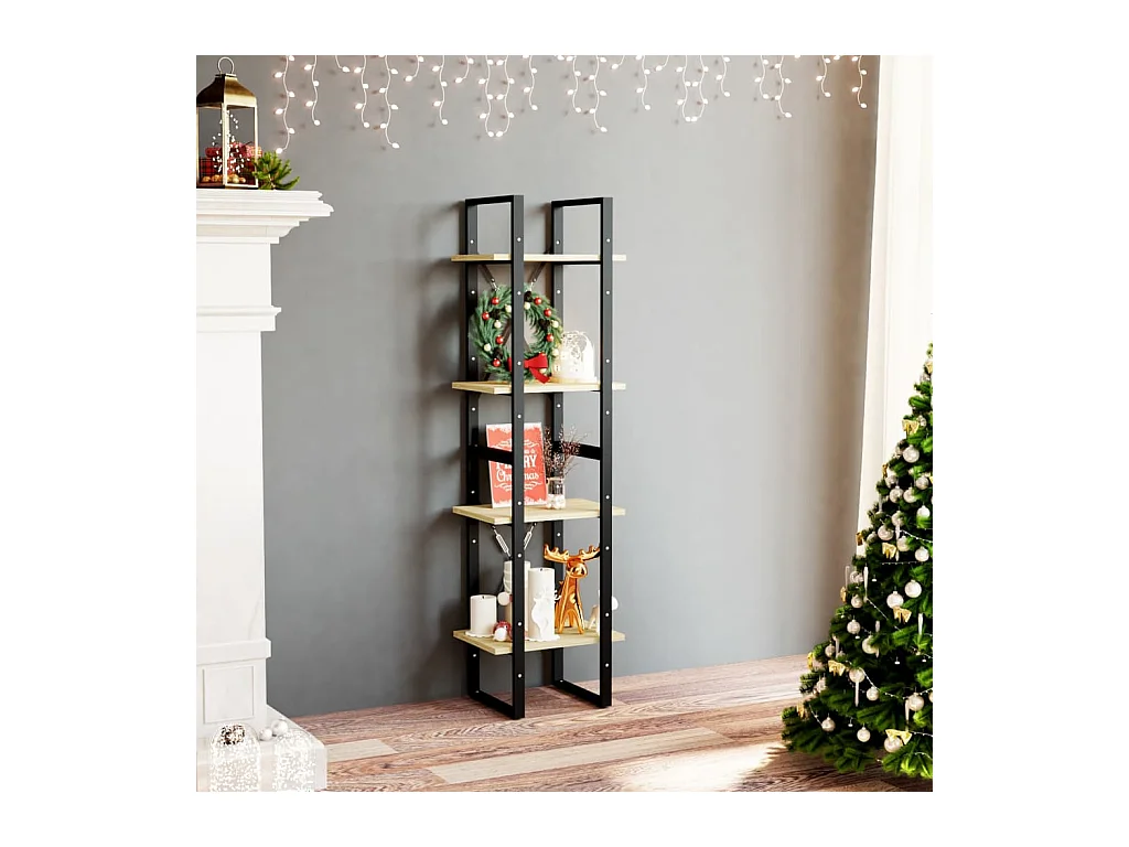 Libreria | Scaffale | Mobile di stoccaggio a 4 Ripiani 40x30x140 cm in Legno Massello di Pino