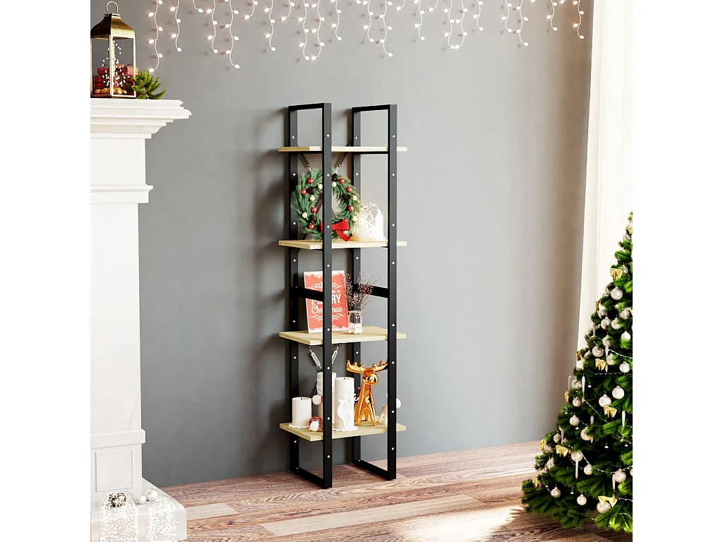 Libreria | Scaffale | Mobile di stoccaggio a 4 Ripiani 40x30x140 cm in Legno Massello di Pino