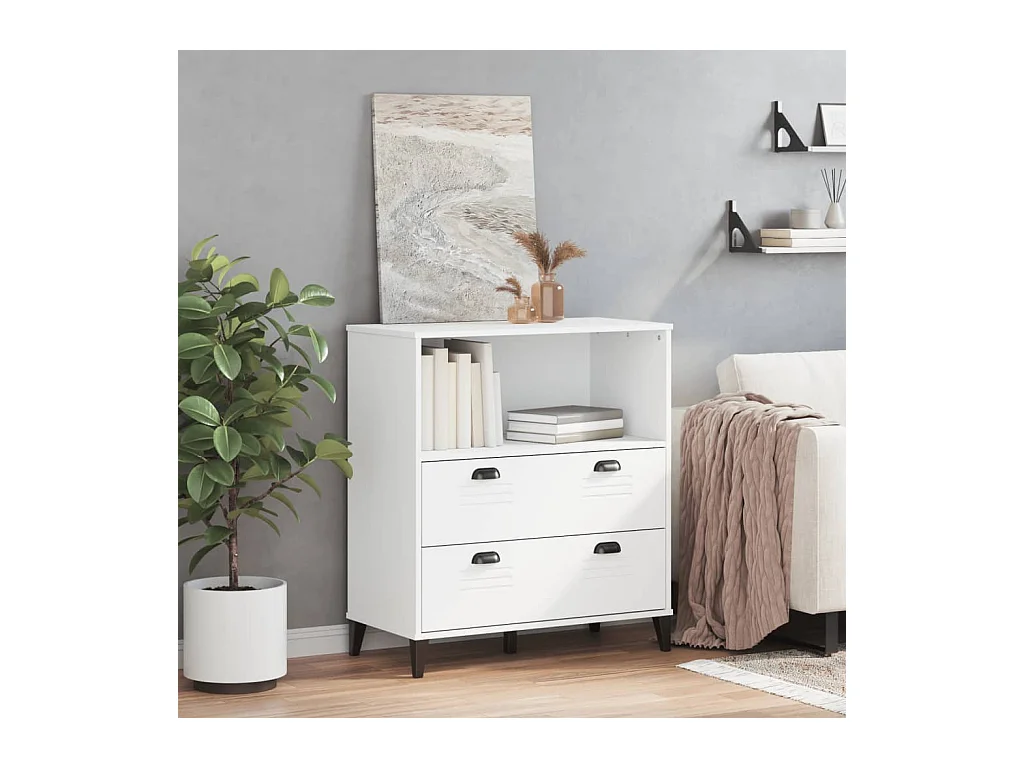 Bibliothèque | Etagère de rangement | Meuble de rangement VIKEN blanc 80x40x90 cm bois d'ingénierie