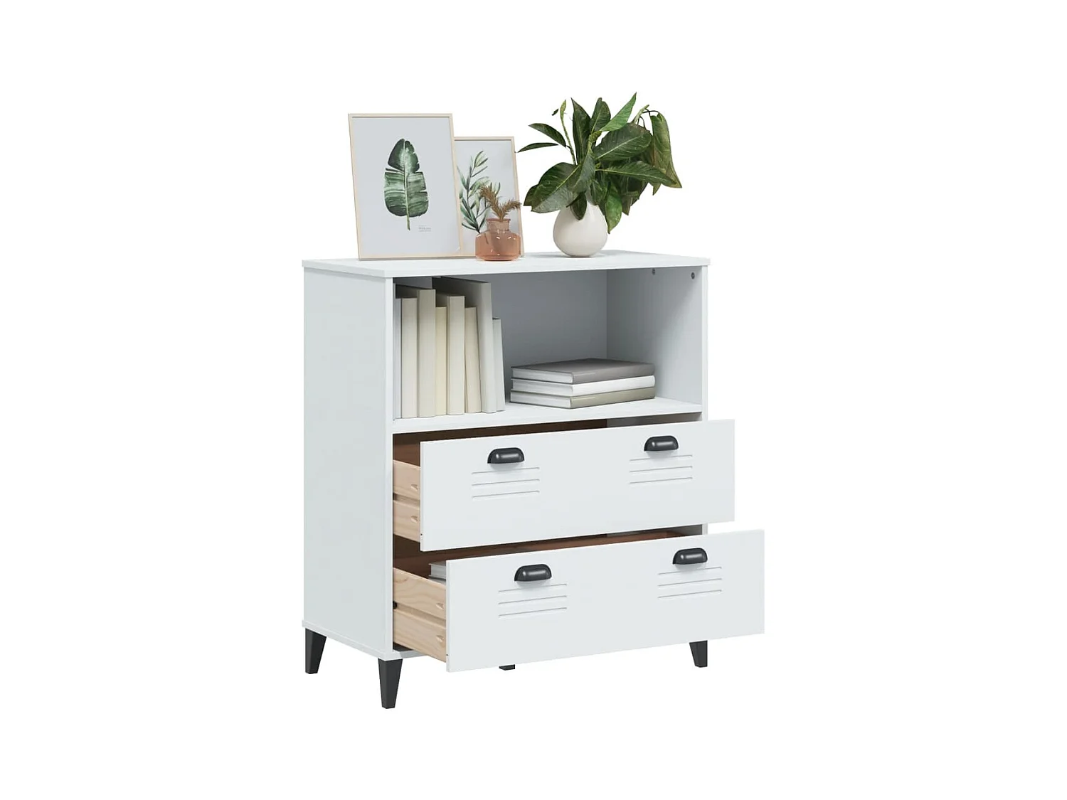 Bibliothèque | Etagère de rangement | Meuble de rangement VIKEN blanc 80x40x90 cm bois d'ingénierie