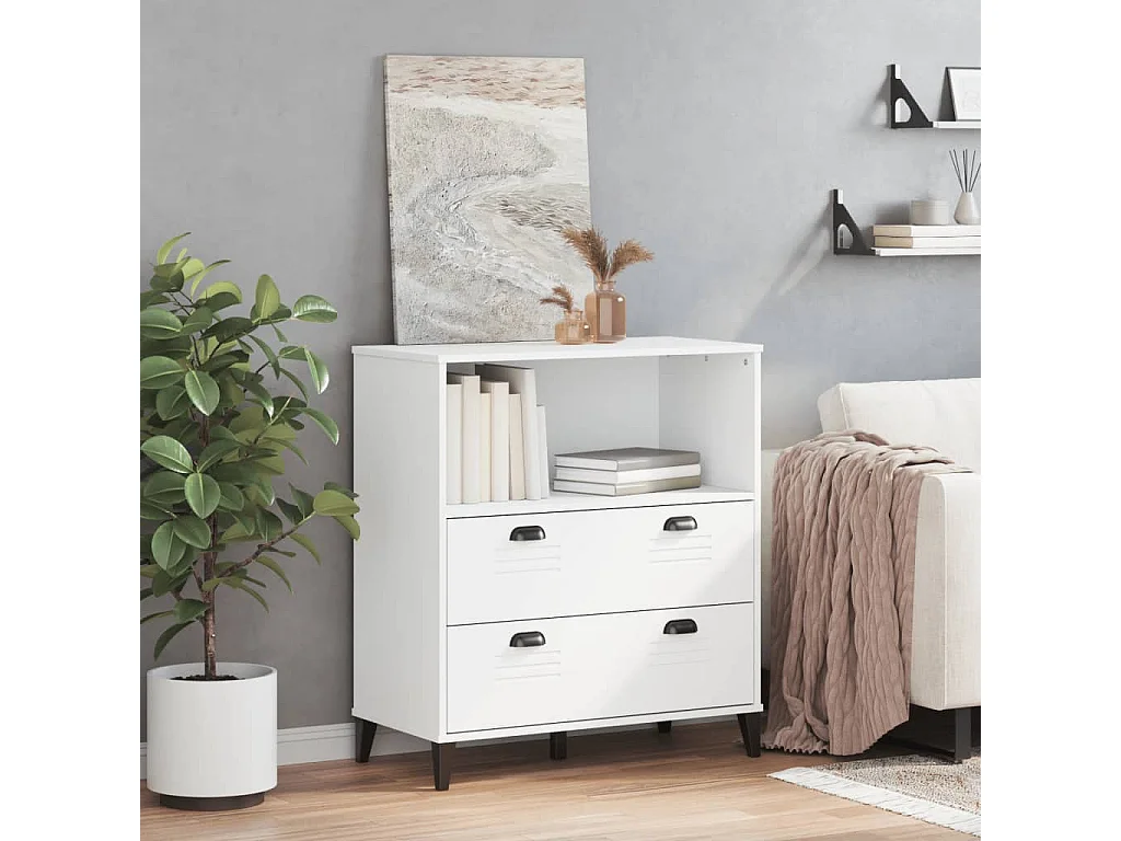 Bibliothèque | Etagère de rangement | Meuble de rangement VIKEN blanc 80x40x90 cm bois d'ingénierie