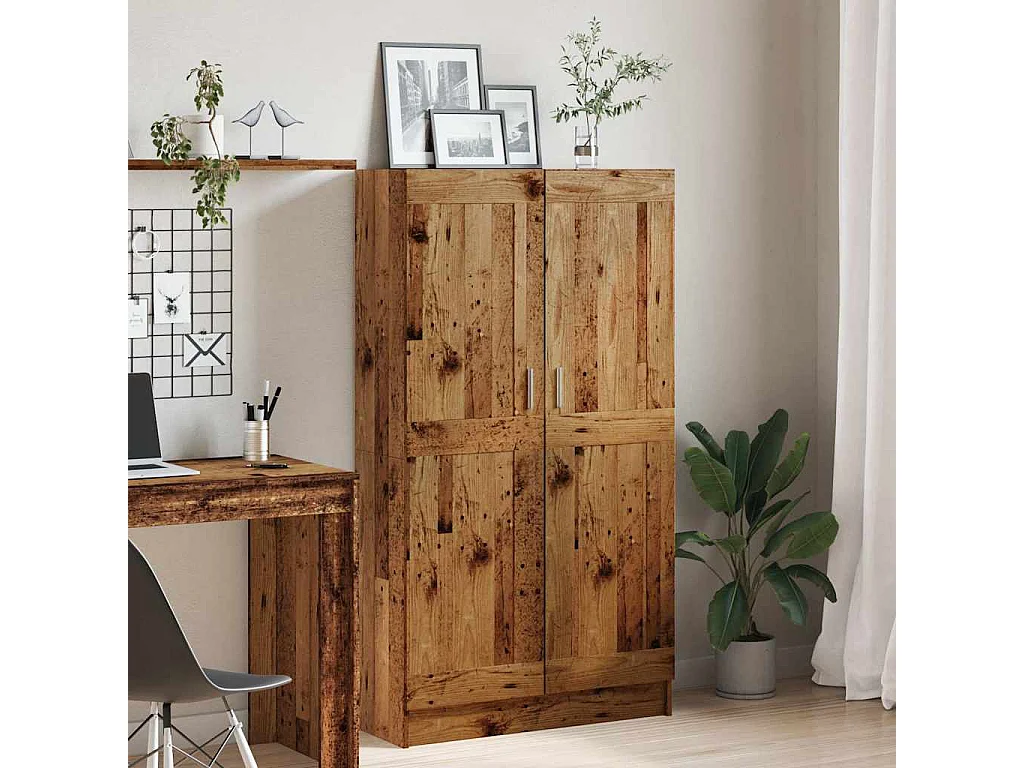 Libreria | Scaffale | Mobile di stoccaggio Legno Antico 82,5x30,5x150 cm in Legno Multistrato