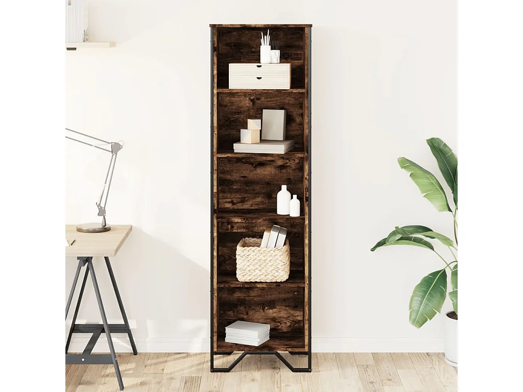 Bibliothèque | Etagère de rangement | Meuble de rangement chêne fumé 50x31x169 cm bois d'ingénierie
