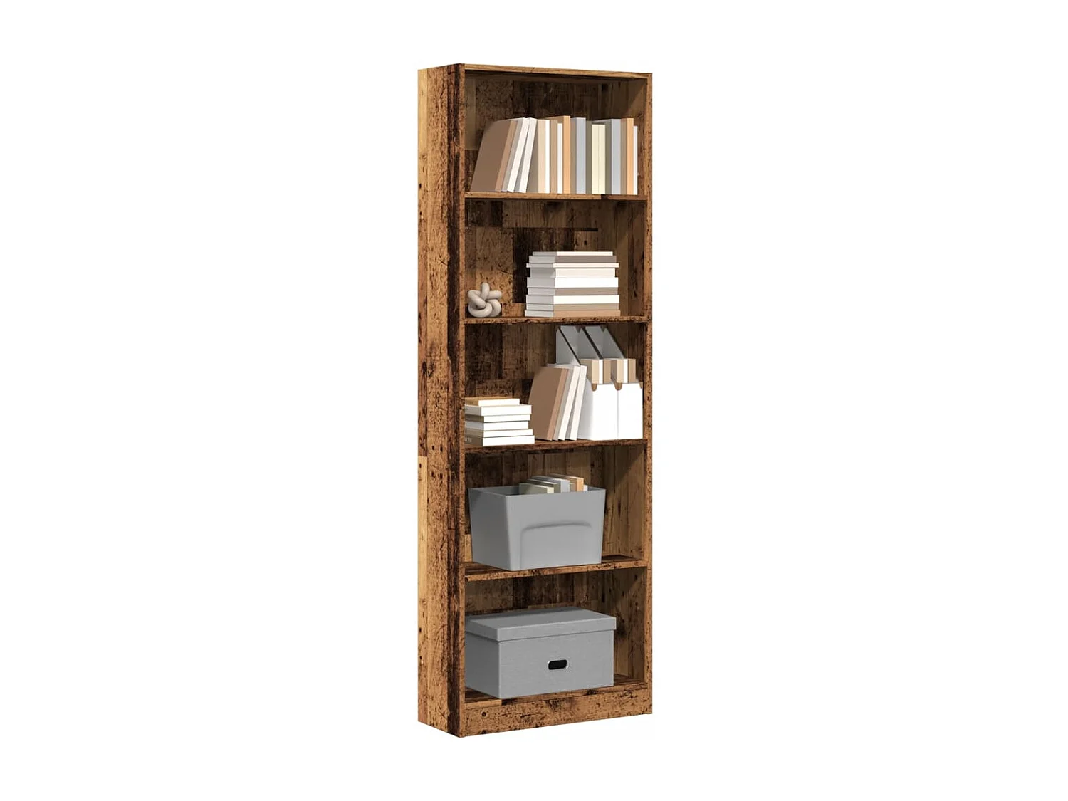 Libreria | Scaffale | Mobile di stoccaggio Legno Antico 60x24x176 cm in Legno Multistrato