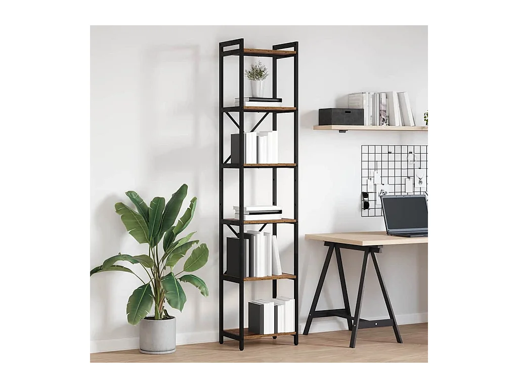 Bibliothèque | Etagère de rangement | Meuble de rangement Bois ancien 40 x 30 x 188 cm Bois d'ingénierie