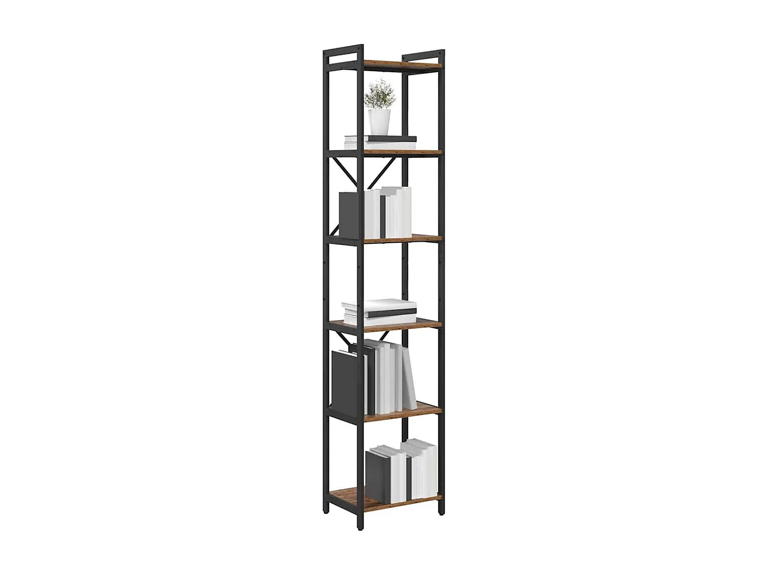 Libreria | Scaffale | Mobile di stoccaggio Legno vecchio 40 x 30 x 188 cm Legno multistrato