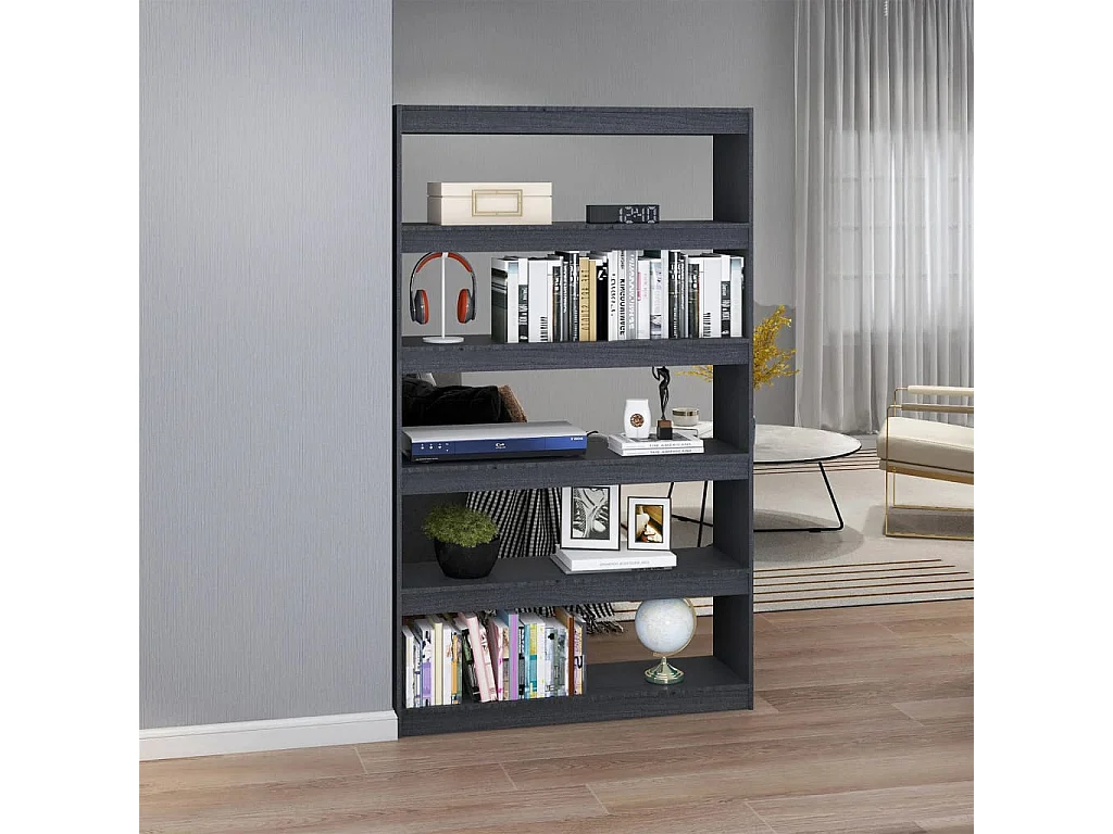 Bibliothèque | Etagère de rangement | Meuble de rangement Gris 100x30x167,5cm Pin massif