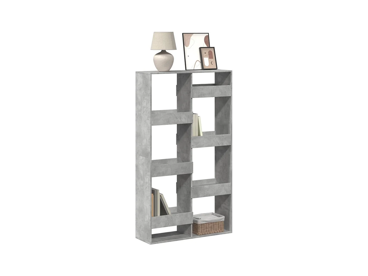 Bibliothèque | Etagère de rangement | Meuble de rangement gris béton 100x33x175 cm bois d'ingénierie