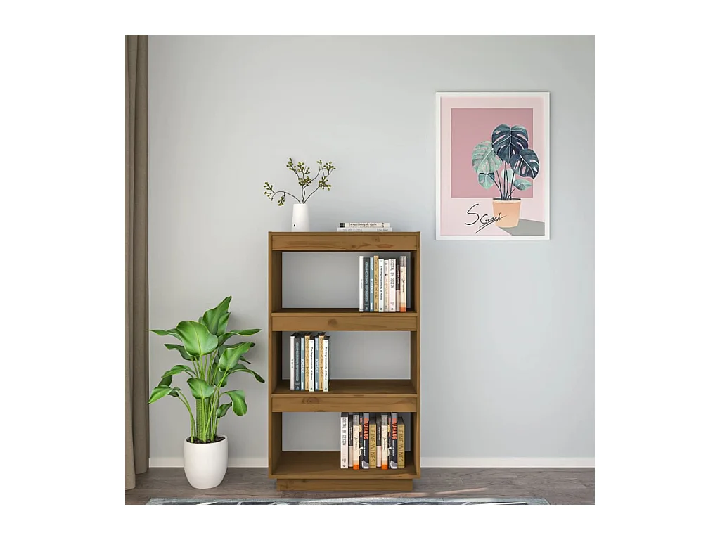 Bibliothèque | Etagère de rangement | Meuble de rangement Marron miel 60x35x103 cm Pin