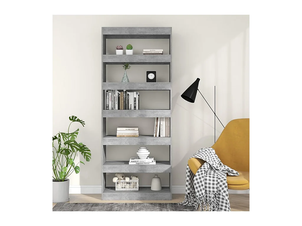 Bibliothèque | Etagère de rangement | Meuble de rangement Gris béton Bois d'ingénierie