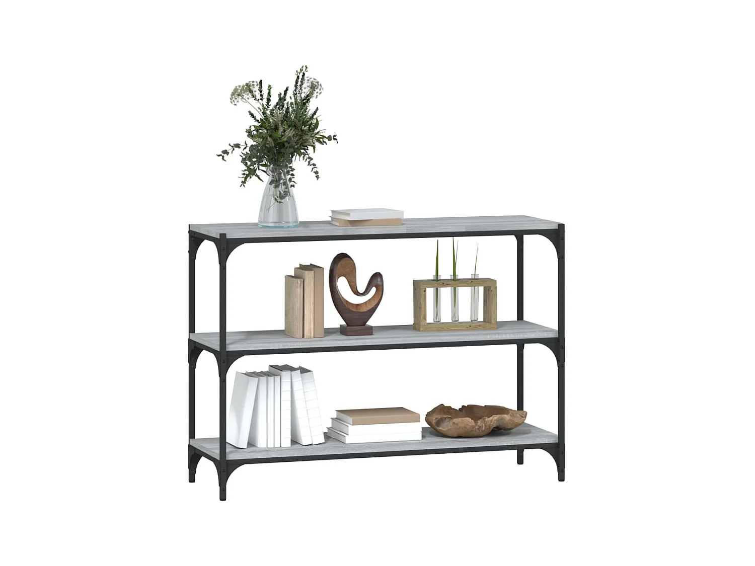 Bibliothèque | Etagère de rangement | Meuble de rangement Sonoma gris 100x33x70,5 cm Bois d'ingénierie acier
