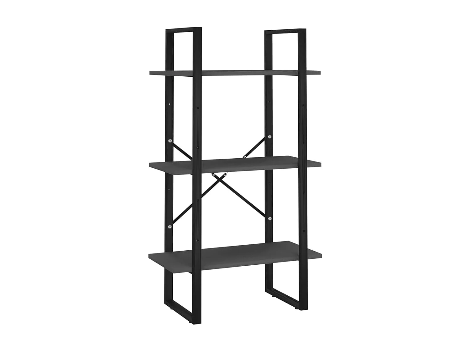 Bibliothèque | Etagère de rangement | Meuble de rangement à 5 niveaux Gris 60x30x175 cm Bois ingénierie