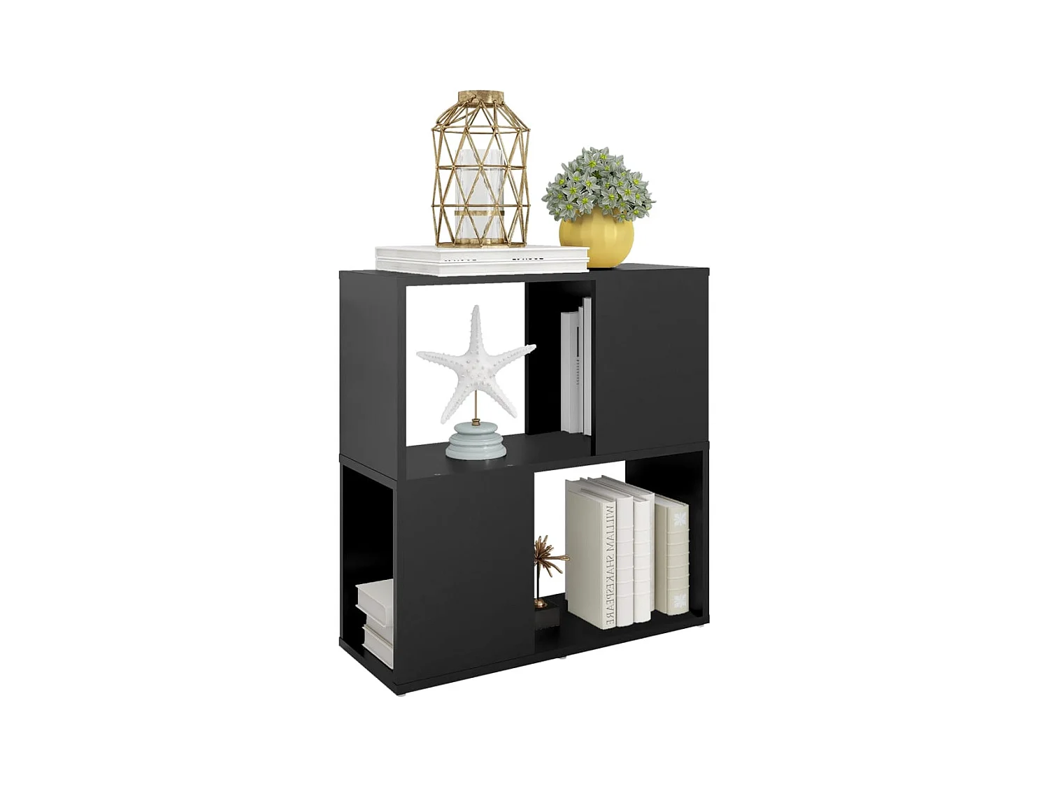Bibliothèque | Etagère de rangement | Meuble de rangement Noir 60x24x63 cm Bois d'ingénierie