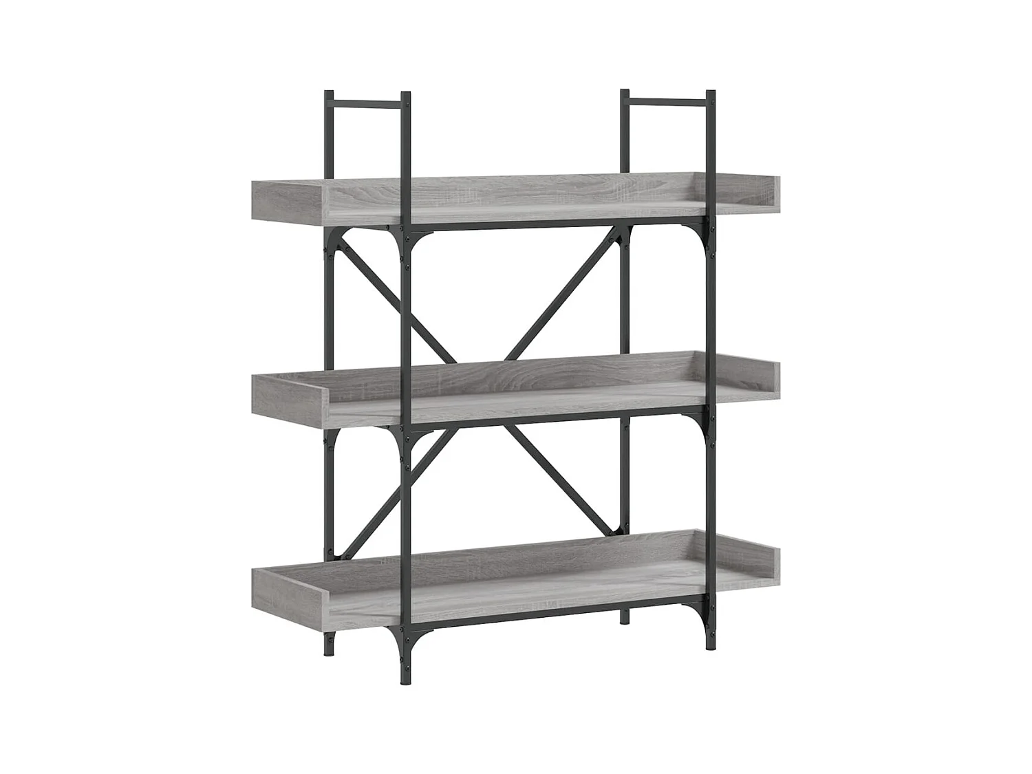 Bibliothèque | Etagère de rangement | Meuble de rangement à 3 niveaux sonoma gris 100x33x108,5 cm