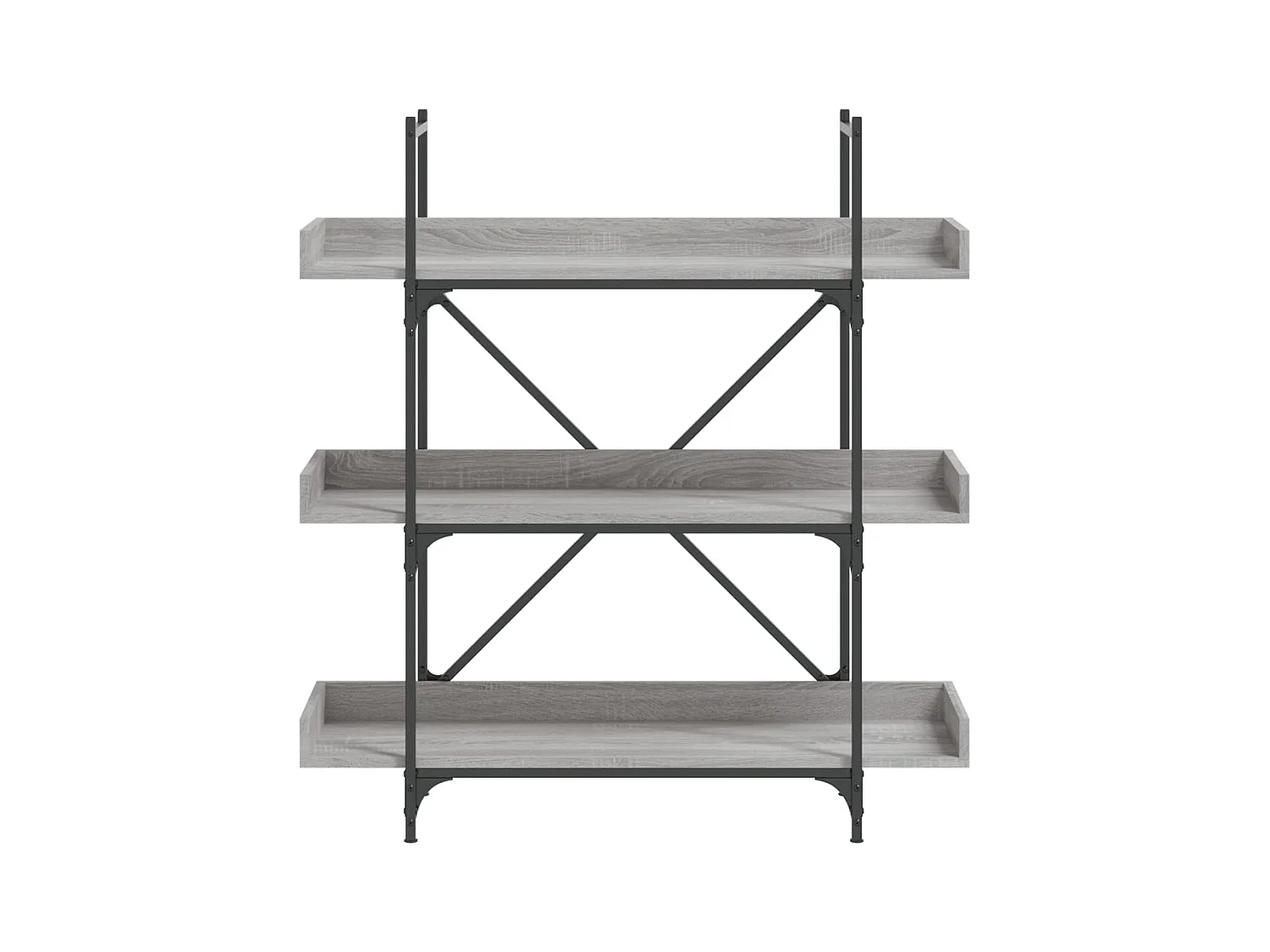 Bibliothèque | Etagère de rangement | Meuble de rangement à 3 niveaux sonoma gris 100x33x108,5 cm