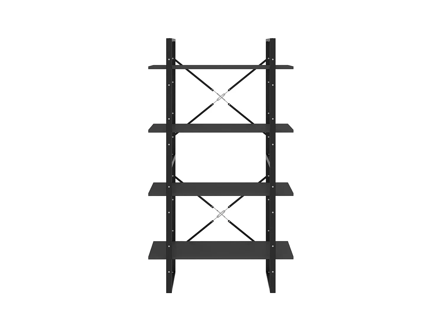 Bibliothèque | Etagère de rangement | Meuble de rangement à 4 niveaux gris 80x30x140 cm bois d'ingénierie