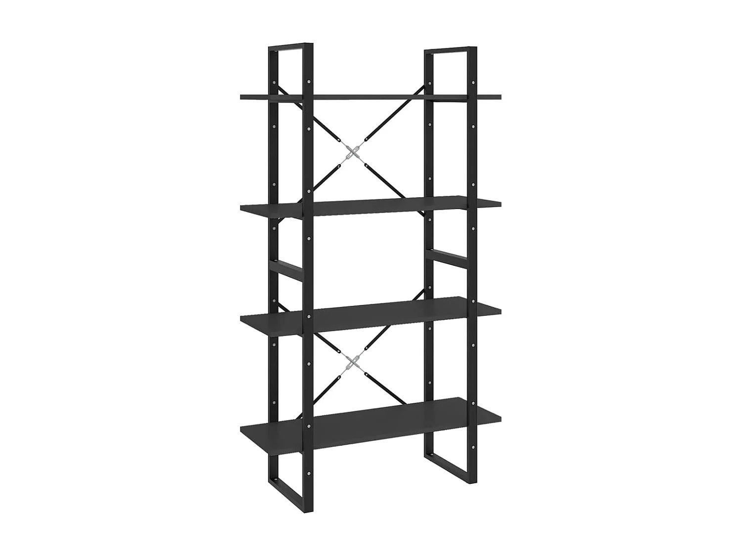 Libreria | Scaffale | Mobile di stoccaggio a 4 Ripiani Grigia 80x30x140 cm in Legno Multistrato