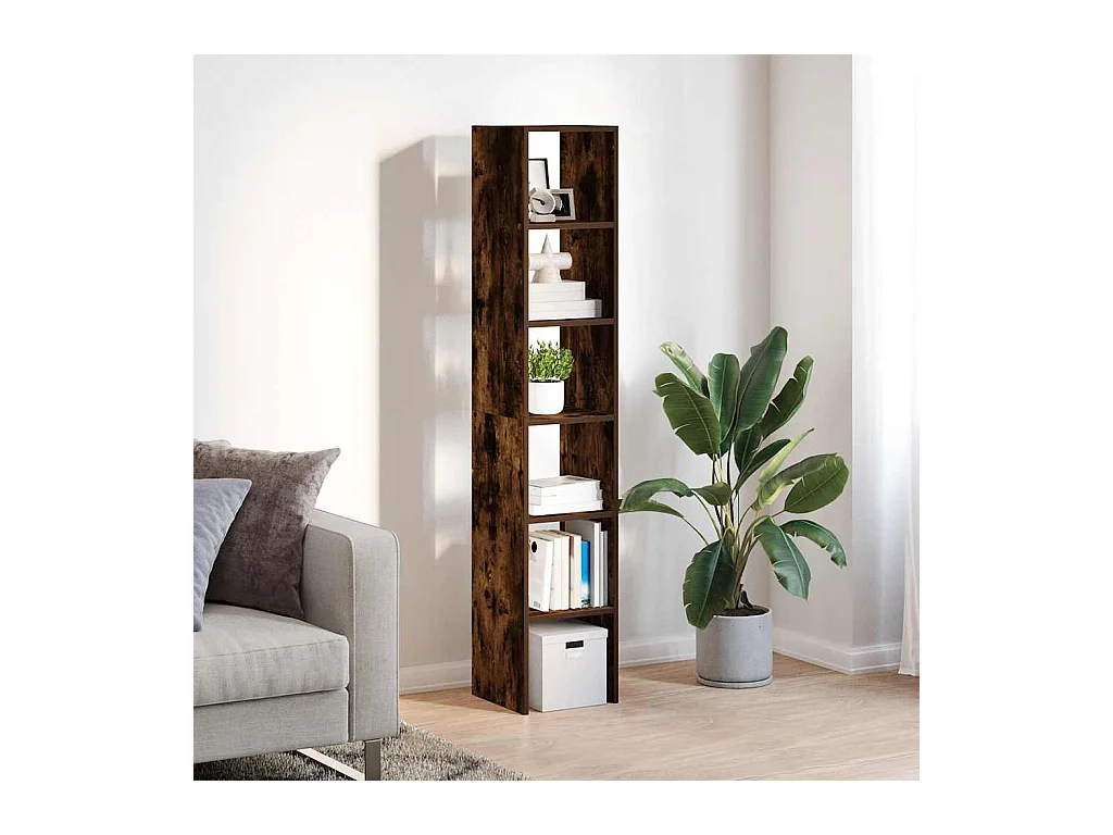 Bibliothèques | Etagère de rangement | Meuble de rangement 2 pcs empilable chêne fumé bois d'ingénierie
