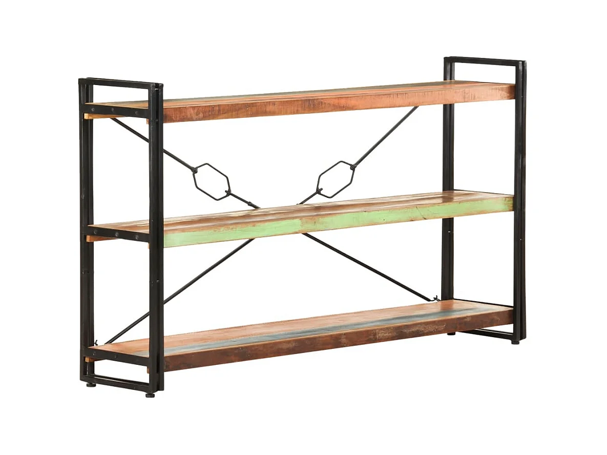 Bibliothèque | Etagère de rangement | Meuble de rangement 3 niveaux 140x30x80 cm Bois de récupération massif