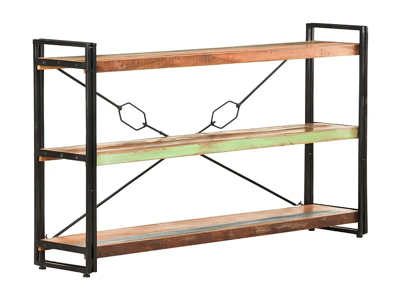 Libreria | Scaffale | Mobile di stoccaggio a 3 Ripiani 140x30x80 cm in Massello di Recupero