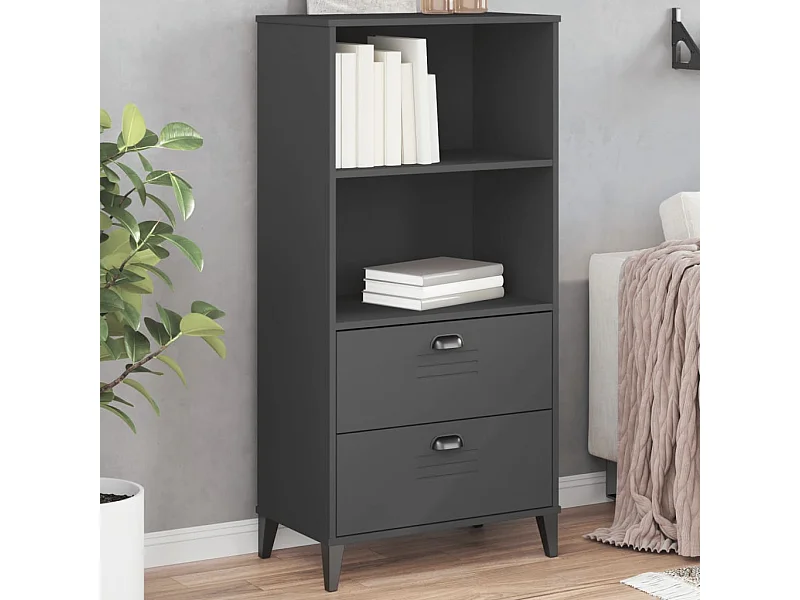 Bibliothèque | Etagère de rangement | Meuble de rangement VIKEN gris anthracite 60x35x123 cm bois ingénierie