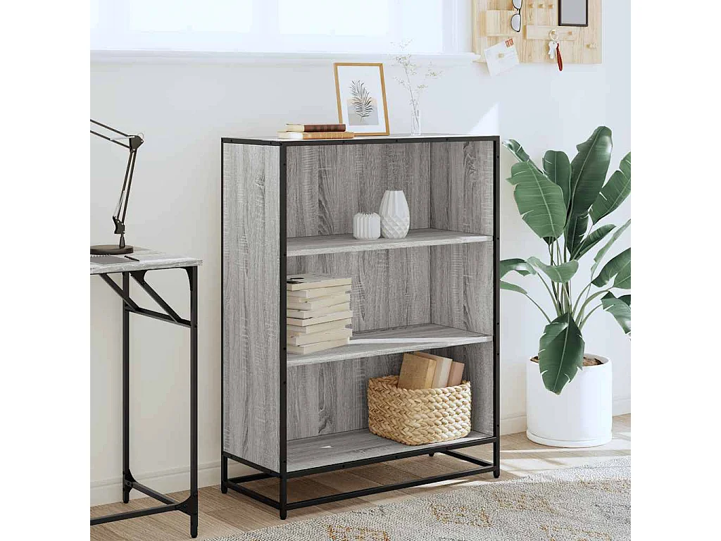 Bibliothèque | Etagère de rangement | Meuble de rangement sonoma gris 80,5x35x107,5 cm bois d'ingénierie