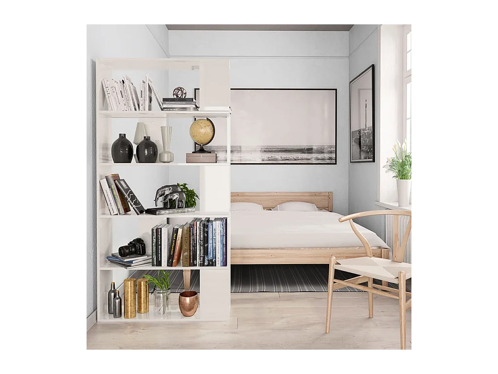 Bibliothèque | Etagère de rangement | Meuble de rangement Blanc brillant 80x24x159 cm