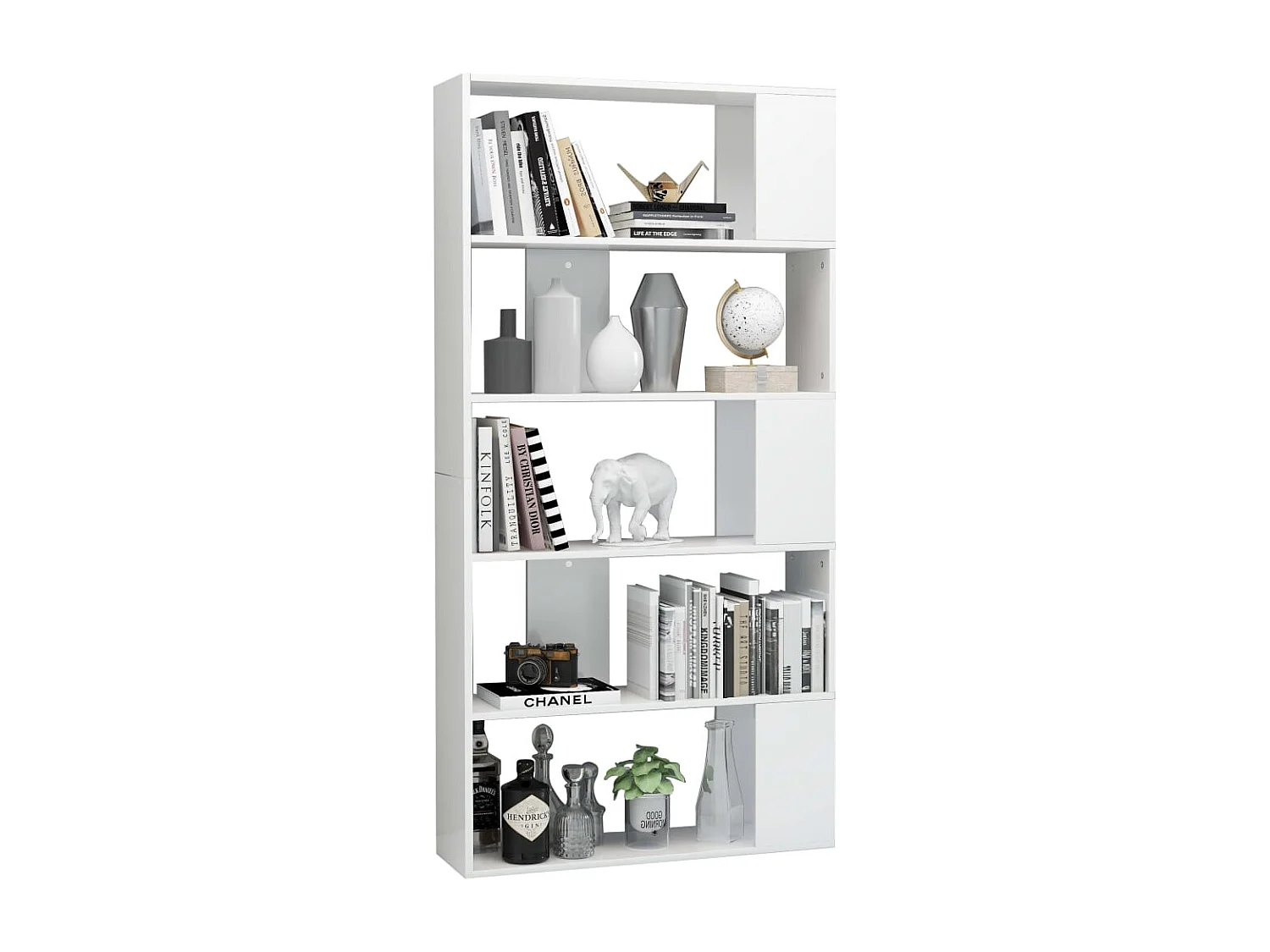 Bibliothèque | Etagère de rangement | Meuble de rangement Blanc brillant 80x24x159 cm