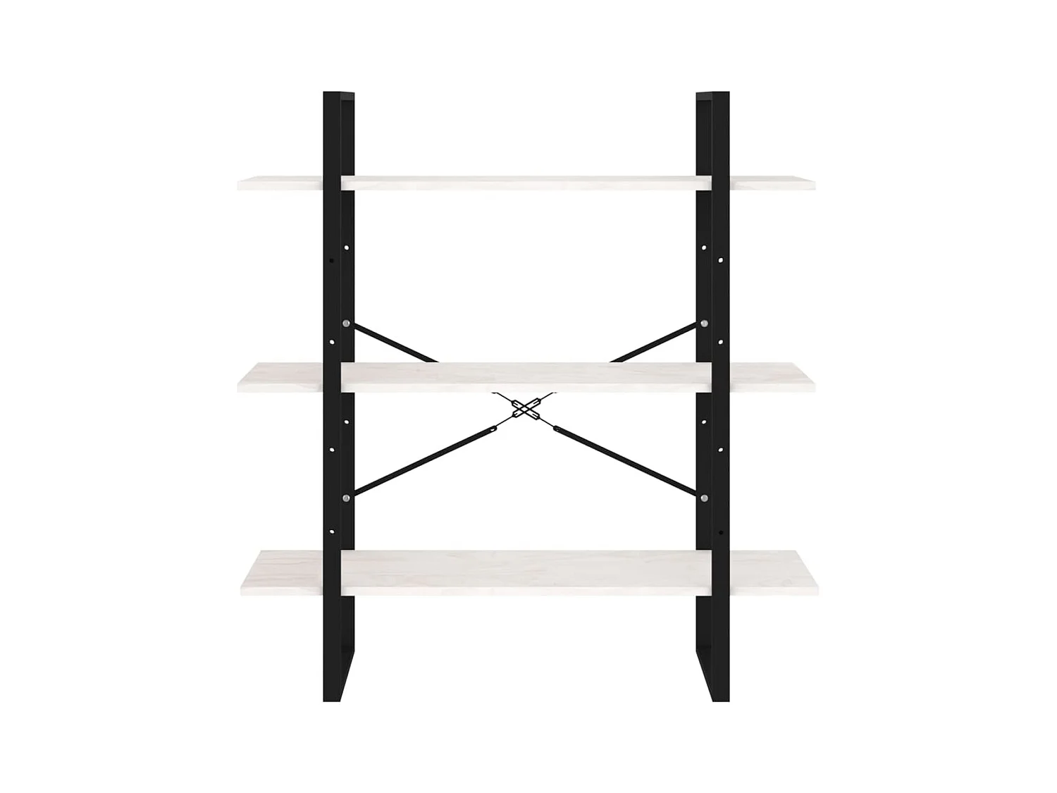 Bibliothèque | Etagère de rangement | Meuble de rangement à 3 niveaux Blanc 100x30x105 cm Bois de pin massif