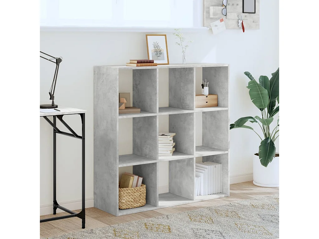 Libreria | Scaffale | Mobile di stoccaggio Grigio Cemento 102x32x102 cm in Legno Multistrato