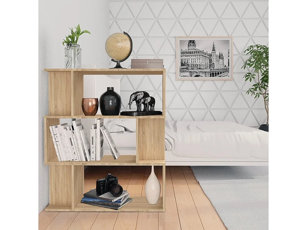 Libreria | Scaffale | Mobile di stoccaggio Divisorio Rovere Sonoma 80x24x96 cm Legno Multistrato