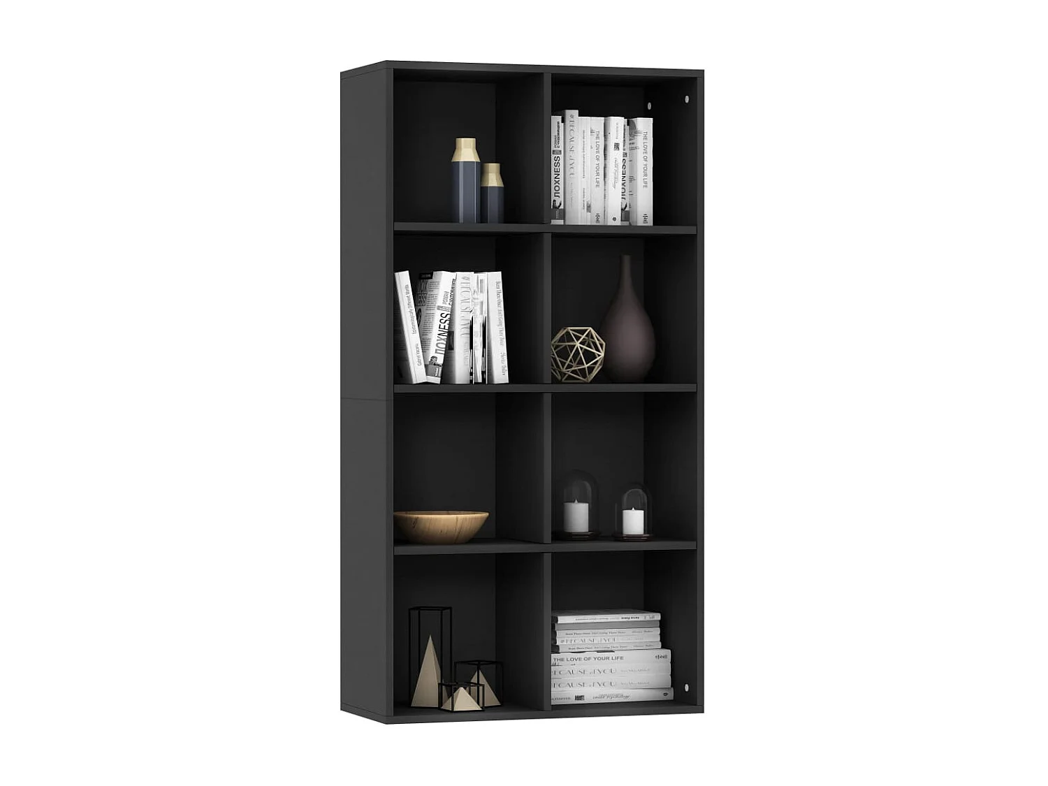 Libreria | Scaffale | Mobile di stoccaggio Credenza Nera 66x30x130 cm in Legno Multistrato