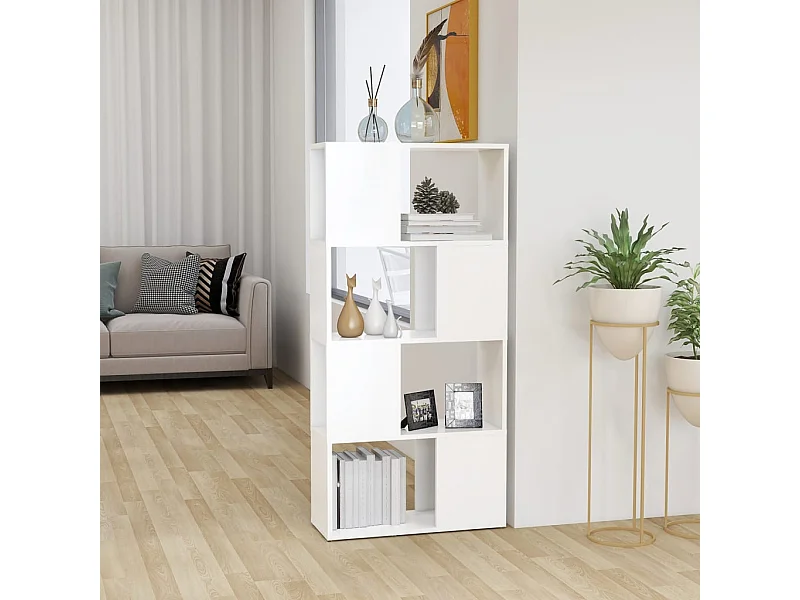 Libreria | Scaffale | Mobile di stoccaggio Divisorio Bianco 60x24x124,5 cm in Truciolato