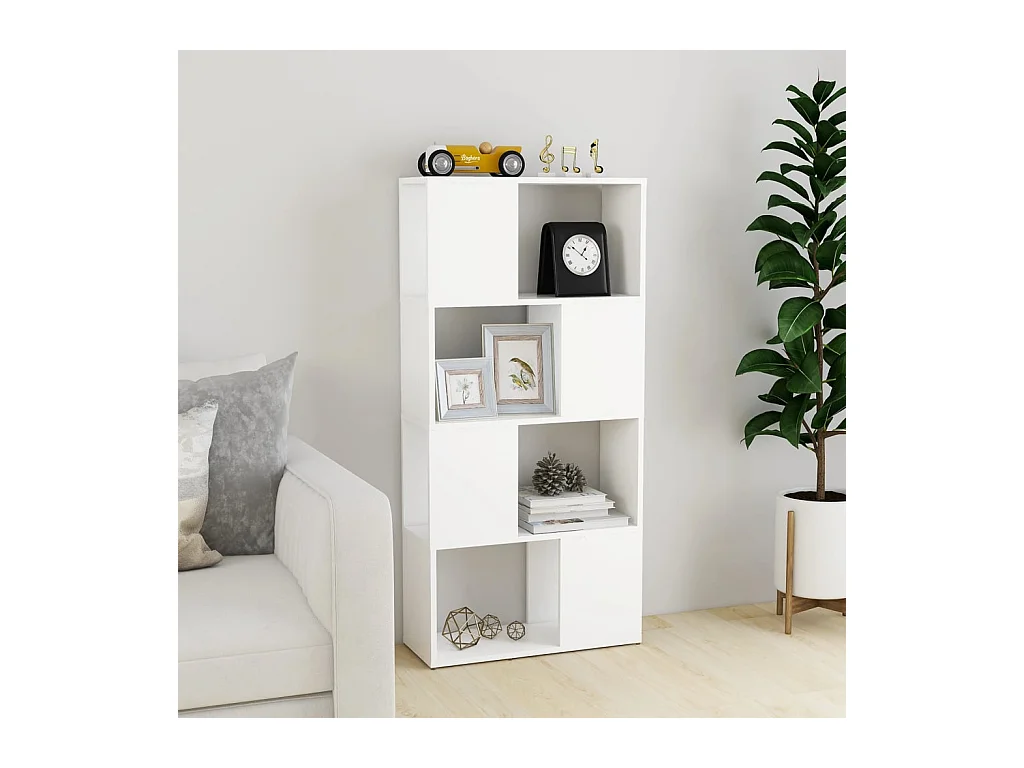 Bibliothèque | Etagère de rangement | Meuble de rangement blanc bois d'ingénierie