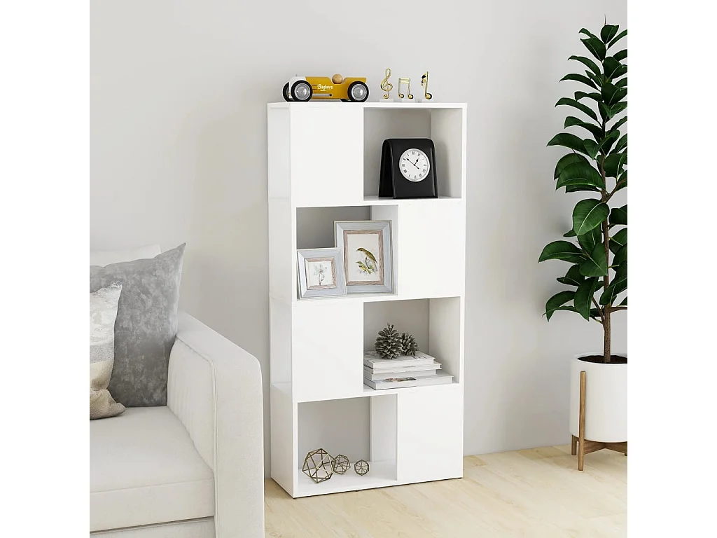 Bibliothèque | Etagère de rangement | Meuble de rangement blanc bois d'ingénierie